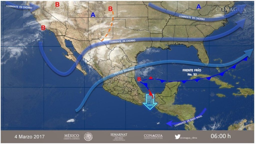 Prevén vientos fuertes y potencial de lluvia en la mayoría del país - clima-4-marzo-1024x581