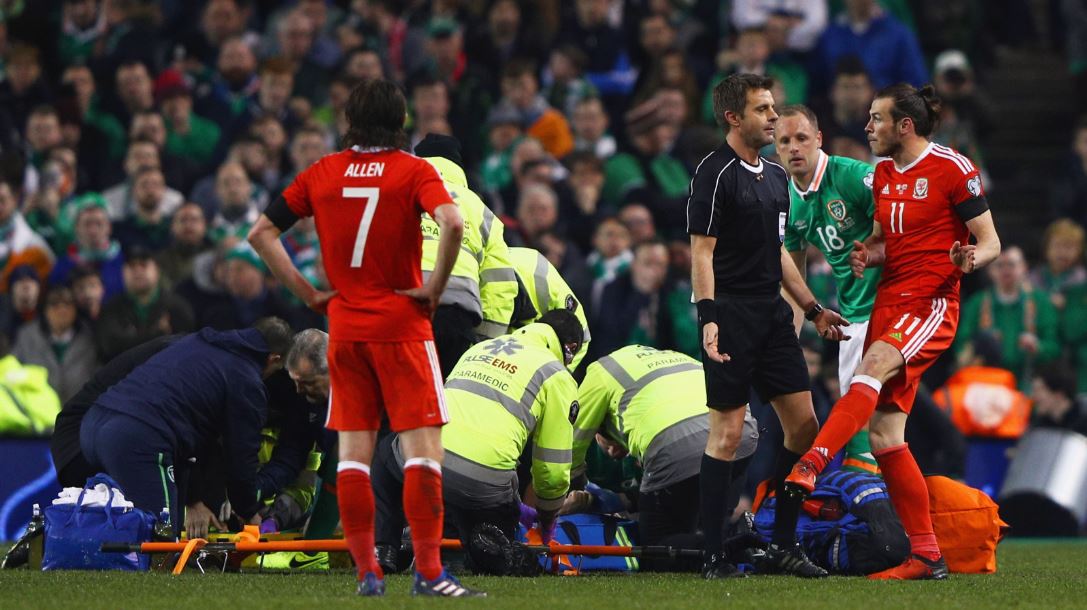 Terrible lesión de jugador irlandés