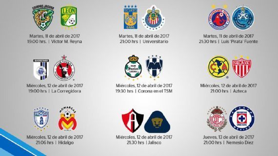 Así se jugará la postergada fecha 10 del Clausura 2017 - liga-mx