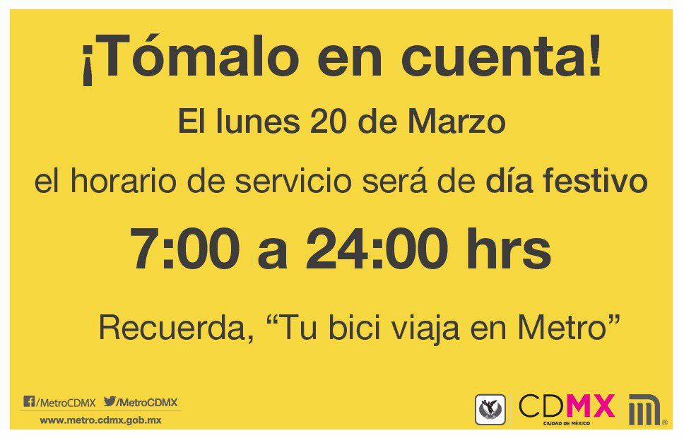 Horario especial para el Metro el próximo lunes - metro-lunes