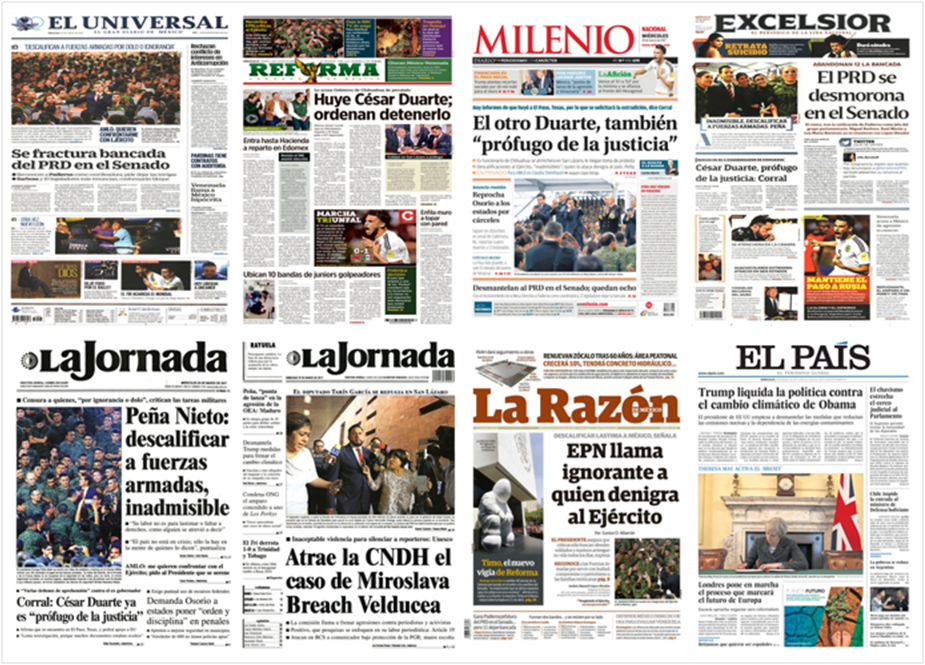 Peña Nieto y César Duarte en las primeras planas - periodicos-29