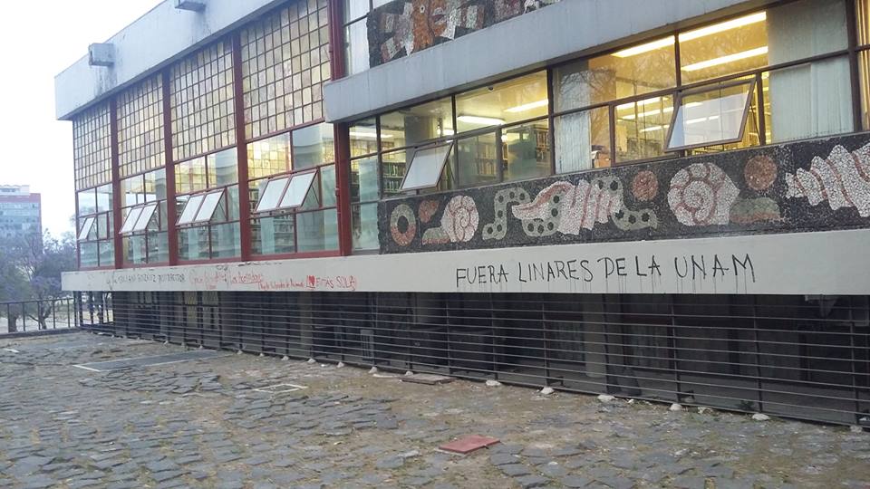 Vandalizan Biblioteca Central de la UNAM