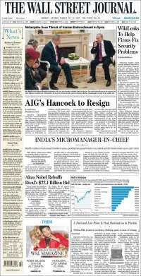 Muro fronterizo y Obamacare en primeras planas del viernes - portadas-10-marzo-twsj