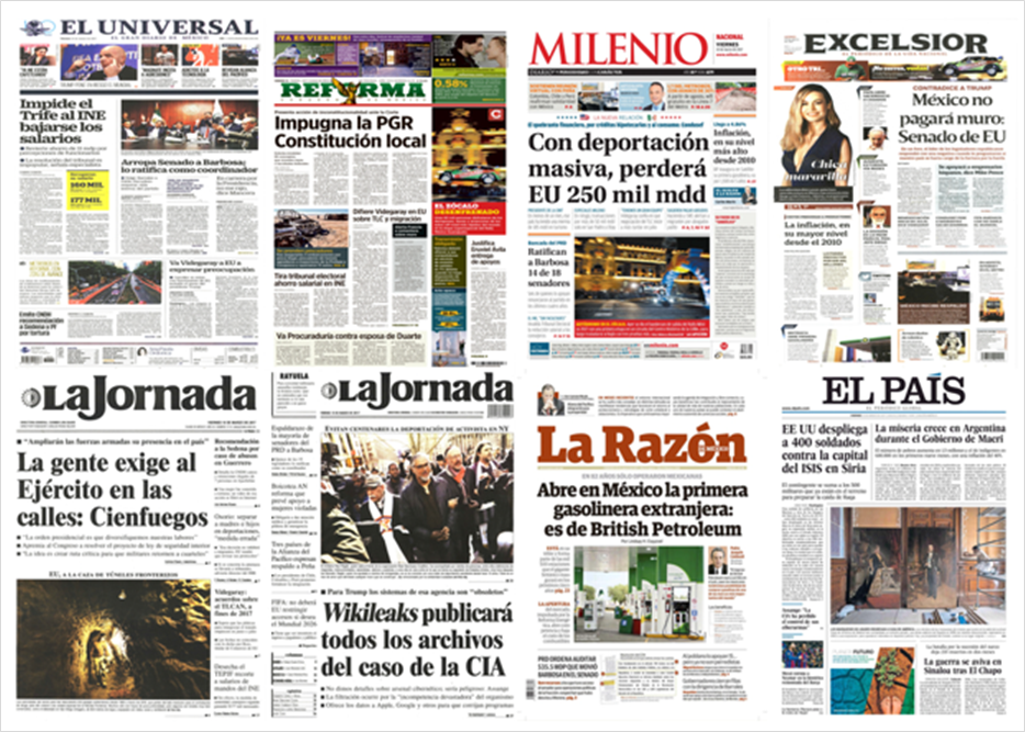 Muro fronterizo y Obamacare en primeras planas del viernes