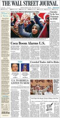 Flavino Ríos, SEP y Turquía en primeras planas del lunes - portadas-13-marzo-twsj