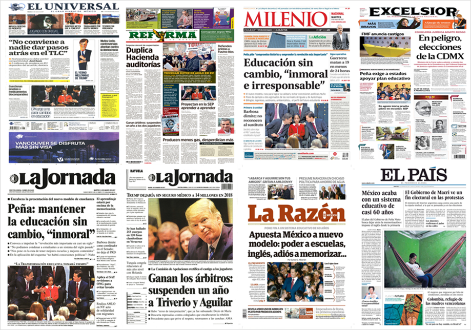 EPN y plan de salud de Trump en primeras planas de este martes