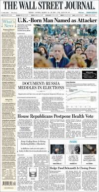 Carstens y el atacante de Londres en primeras planas del viernes - portadas-24-marzo-twsj