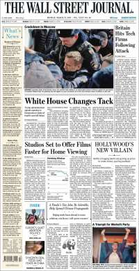 Estado de México y Rusia en primeras planas del lunes - portadas-27-mar-twsj