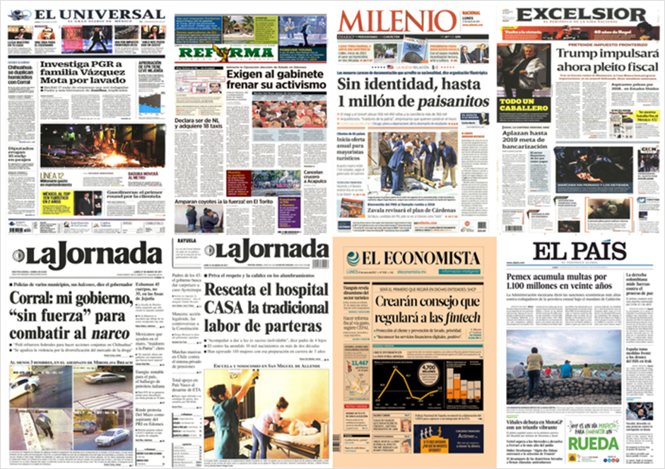 Estado de México y Rusia en primeras planas del lunes