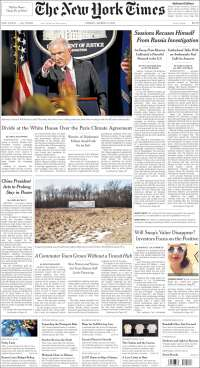 EPN y Jeff Sessions en primeras planas del viernes - portadas-3-marzo-tnyt