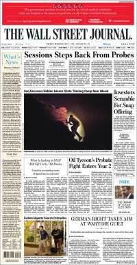 EPN y Jeff Sessions en primeras planas del viernes - portadas-3-marzo-twsj