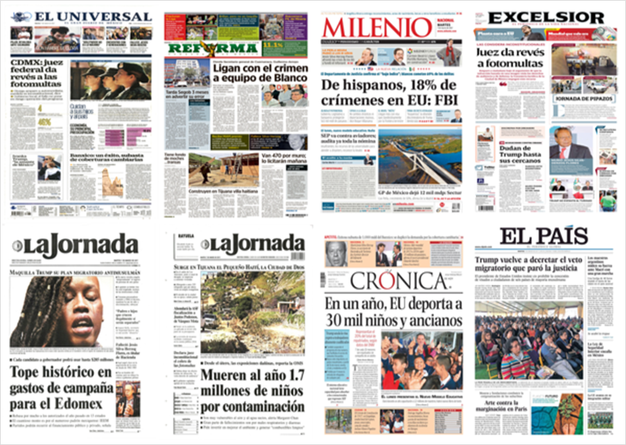 Fotomultas, Banxico y Trump en primeras planas del martes