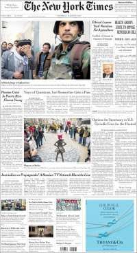 TLC, PRD y Afganistán en las primeras planas del jueves - portadas-9-marzo-tnyt