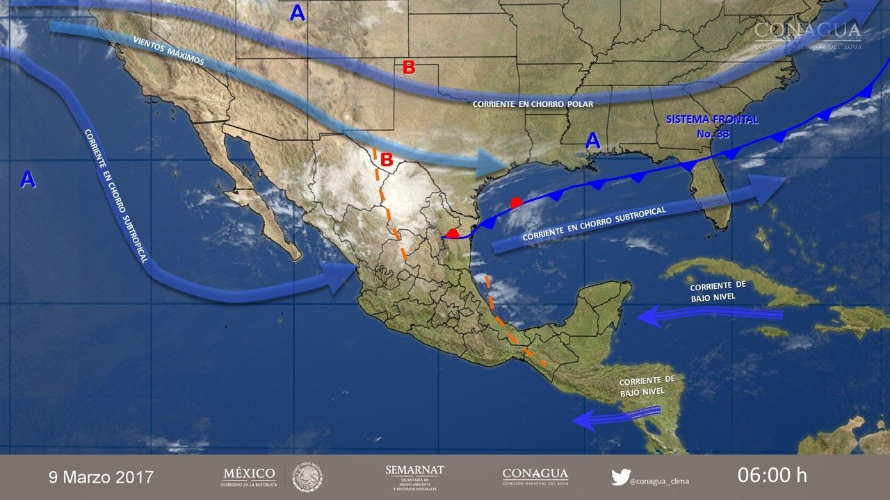 Frente frío 33 generará vientos fuertes en el noreste del país - pronostico-0903