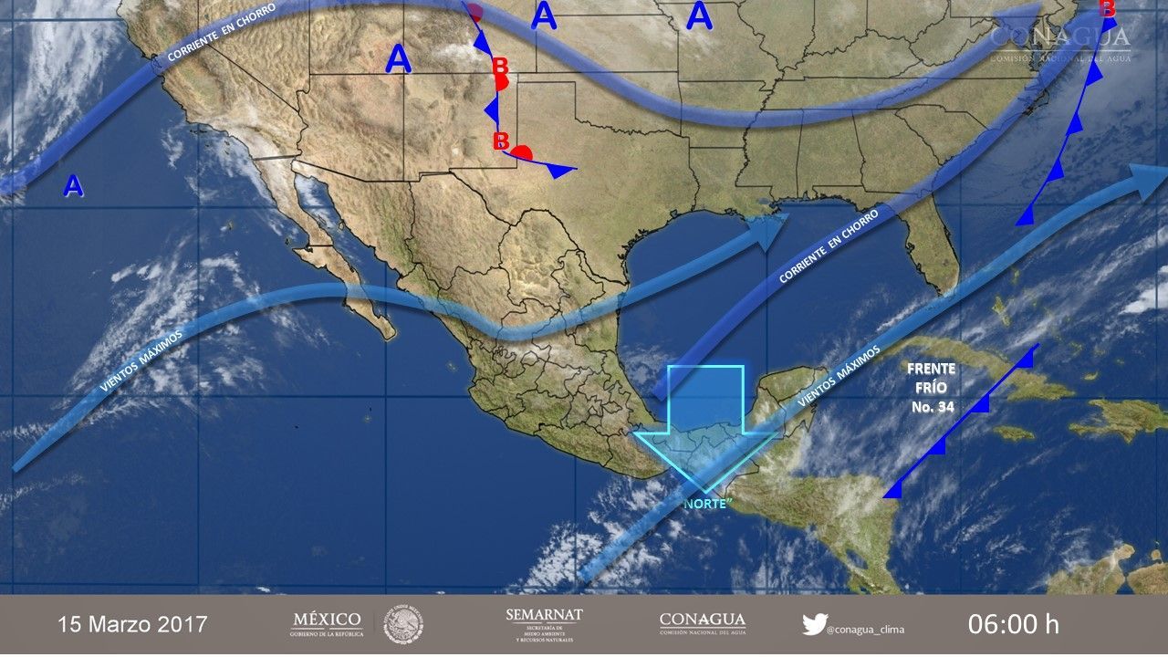 Tormentas y vientos fuertes afectarán gran parte de México - pronostico-1503-1