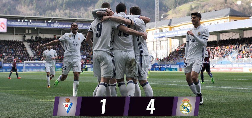 Real Madrid vence 4-1 al Éibar en la Liga Española