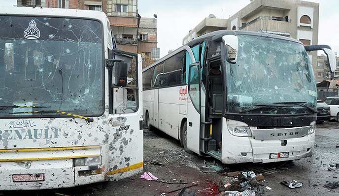 Matan a 40 peregrinos en doble ataque en Siria