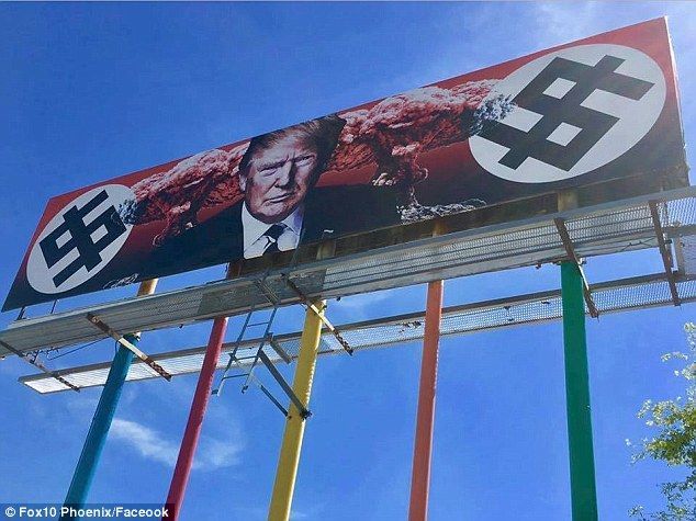 Colocan polémico cartel anti Trump en Phoenix