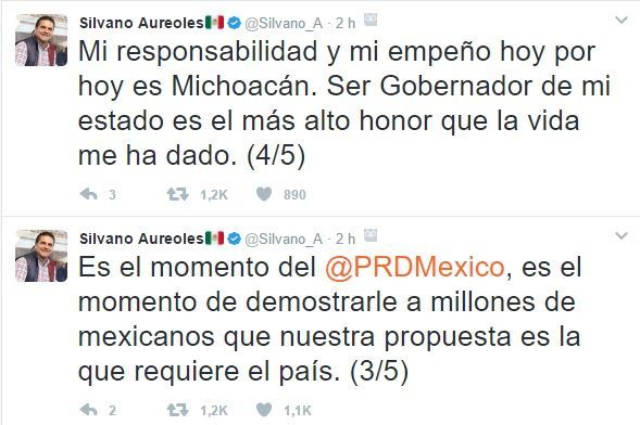 “Quiero ser candidato del PRD a la Presidencia de México”: Aureoles - tuit-silvano-2