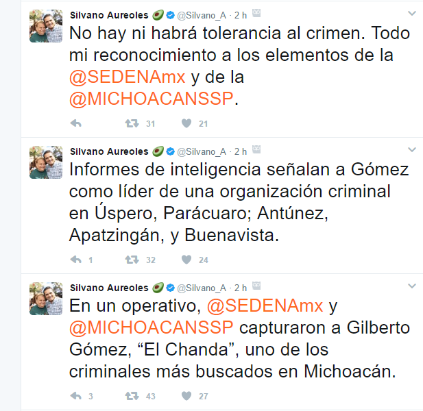 Detienen a Gilberto Gómez Romero, alias “El Chanda” - tuits-silvano-el-tisico