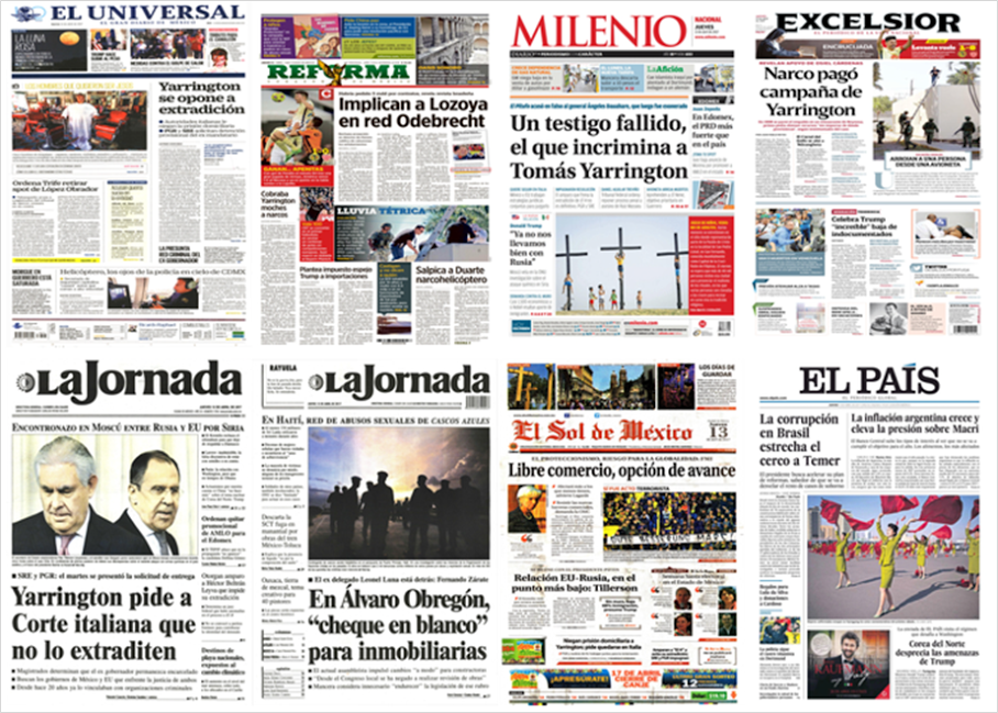 Tomás Yarrington en las portadas del lunes