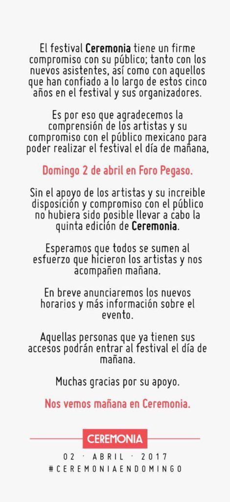 Festival Ceremonia se realizará este domingo - 17492786_1467813866584938_4666058016722097405_o-470x1024