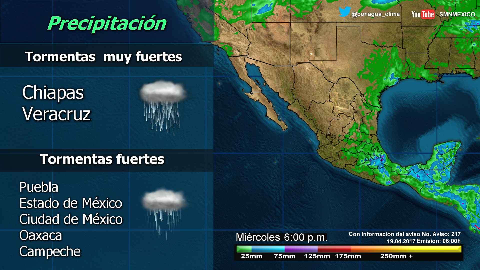 Continuarán las tormentas fuertes en varios estados del país - 1904