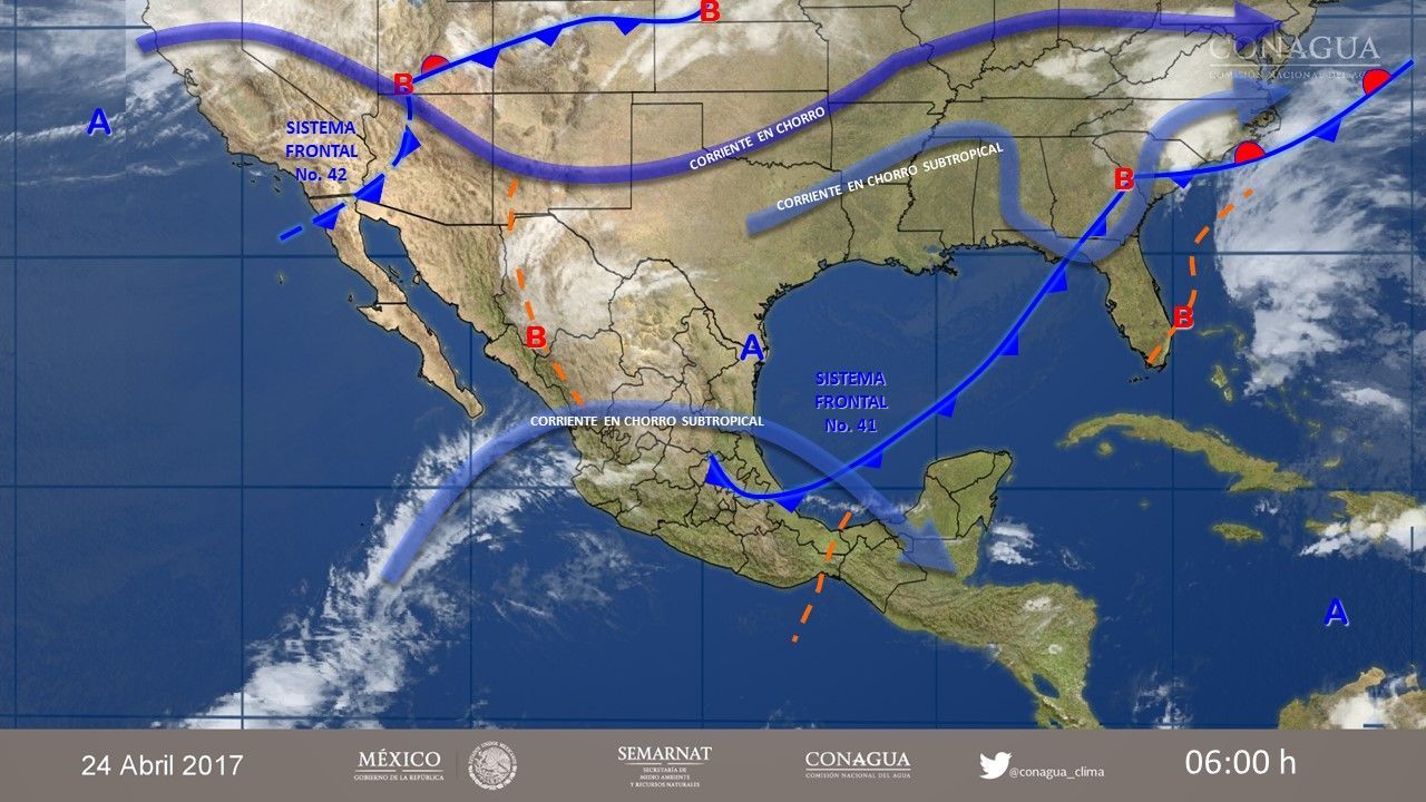 Frente frío 41 generará lluvias fuertes en el sureste del país - 2404