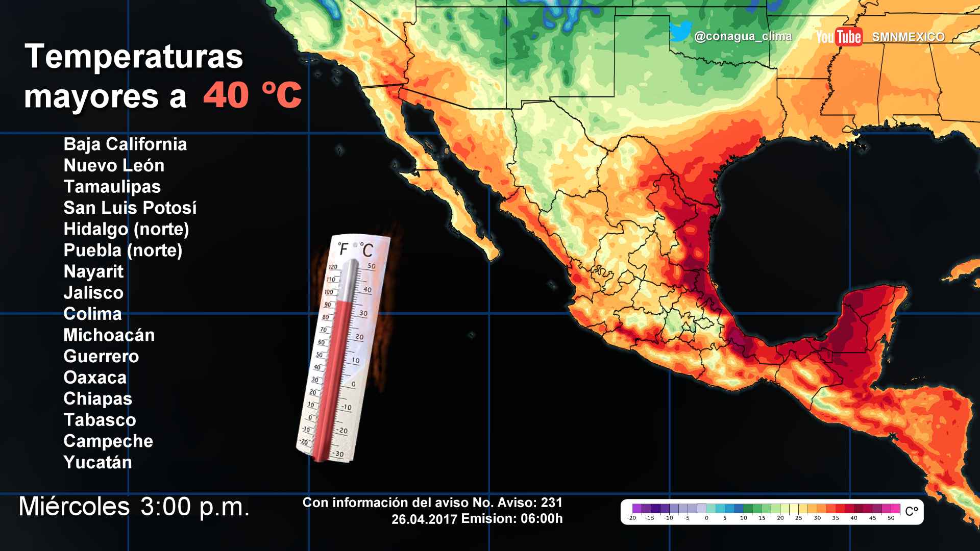 Ambiente cálido en la mayor parte del país - 2604