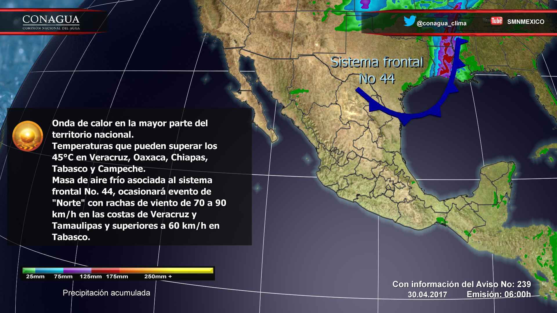 Continuará el ambiente cálido en la mayor parte del país - 3004