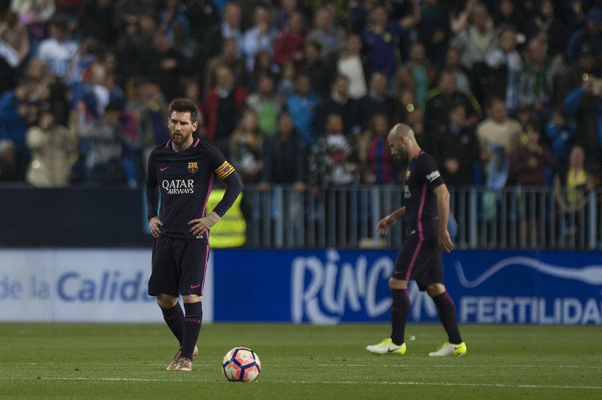Barcelona pierde 2-0 ante Málaga con expulsión de Neymar