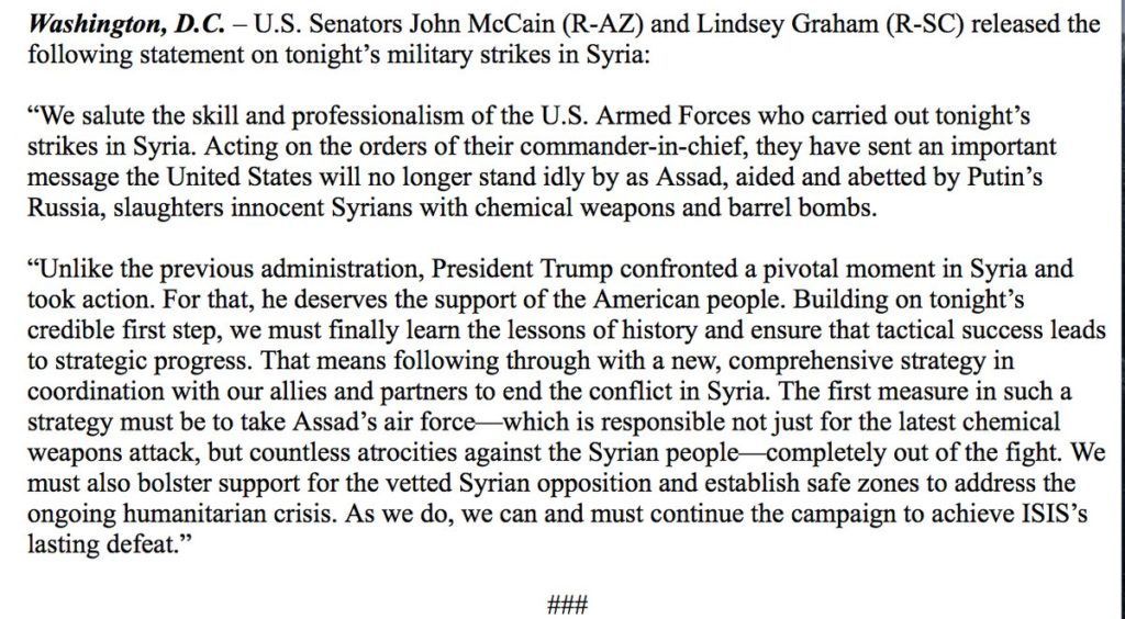 Reacciones de republicanos por el ataque a Siria - C8xg7OOWsAAbl7T-1024x564