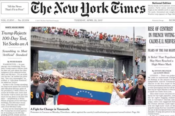 New York Times dedica su portada a la represión del gobierno de Venezuela - Captura-de-pantalla-2017-04-25-a-las-09.37.10