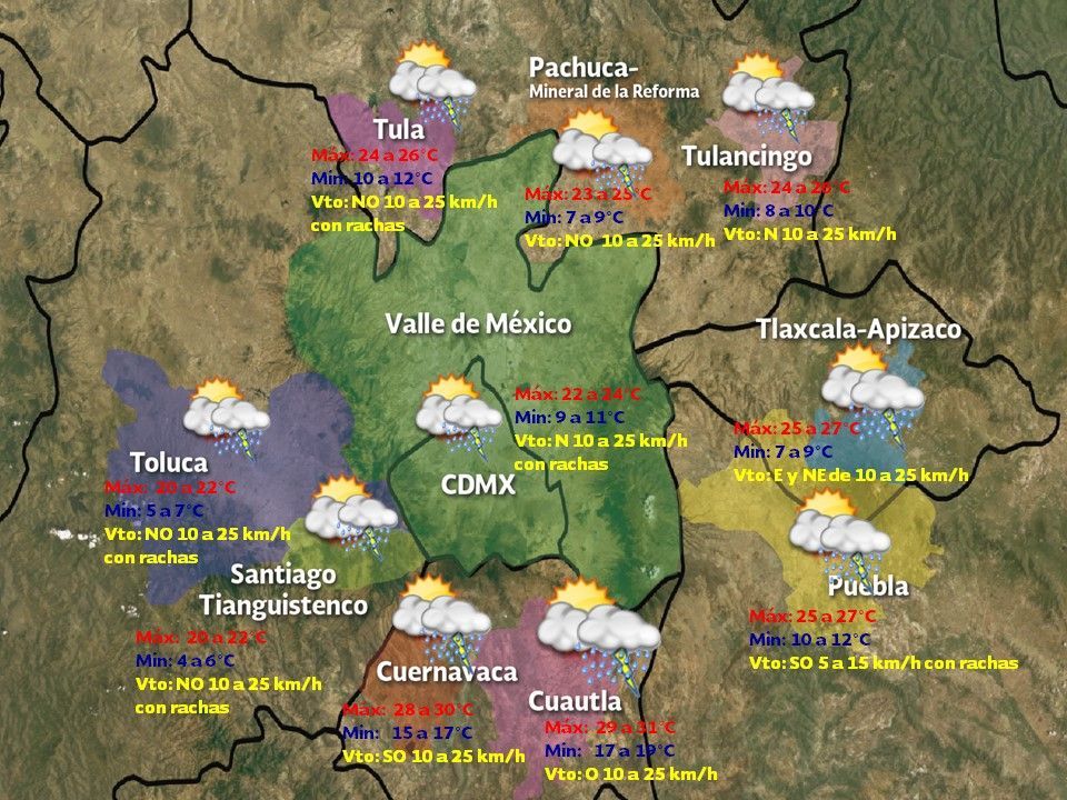 Tormentas fuertes afectarán la mayor parte del país - VDM-1804
