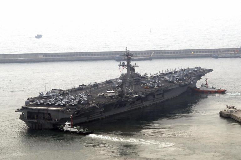 Este es el portaaviones que EE.UU. envió a la península coreana