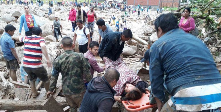 Asciende a 262 el número de muertos por avalancha en Colombia