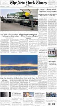 Bombardeo de EE.UU. acapara las primeras planas de México y el mundo - nyt-2