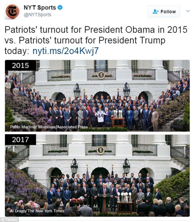 Patriotas reclama a New York Times por comparación de visitas a la Casa Blanca - nyt-patriots