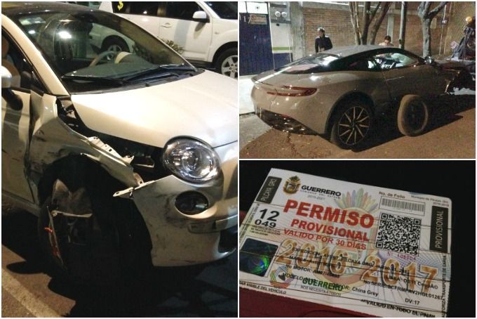 Aston Martin chocado no es del alcalde de Pilcaya - permiso