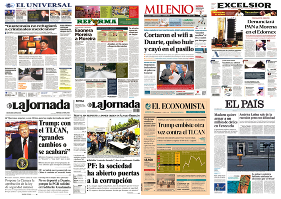 Trump y Theresa May en primeras planas del miércoles