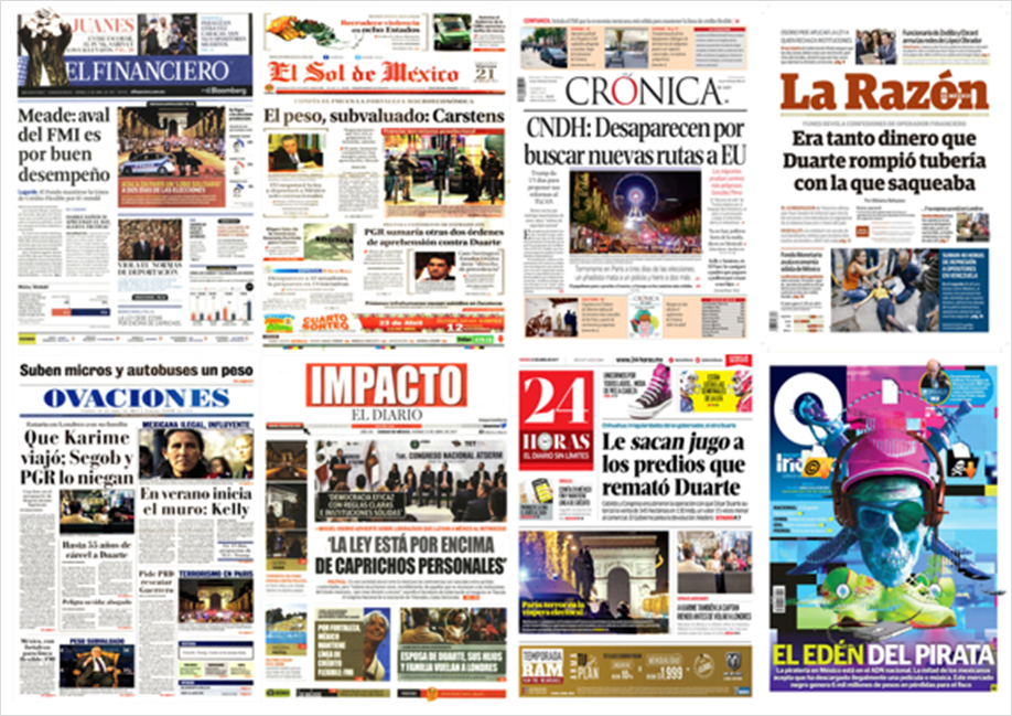 Duarte y ataque en París en primeras planas del viernes - portadas-21-abril1