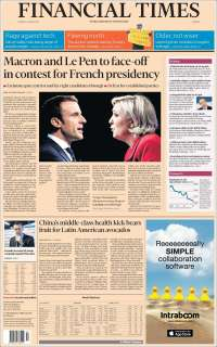 Elecciones en Francia acaparan las primeras planas del lunes - portadas-24-abril-financial