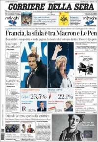 Elecciones en Francia acaparan las primeras planas del lunes - portadas-24-abril-italia