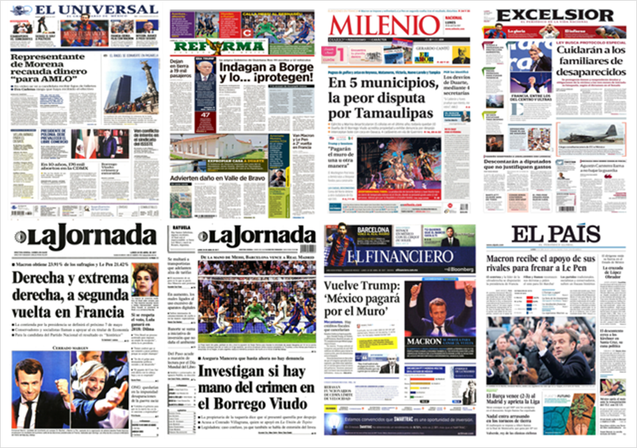 Elecciones en Francia acaparan las primeras planas del lunes