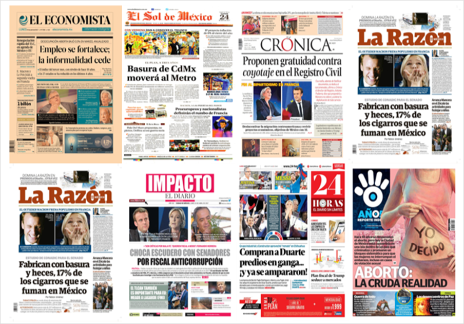 Elecciones en Francia acaparan las primeras planas del lunes - portadas-24-abril1