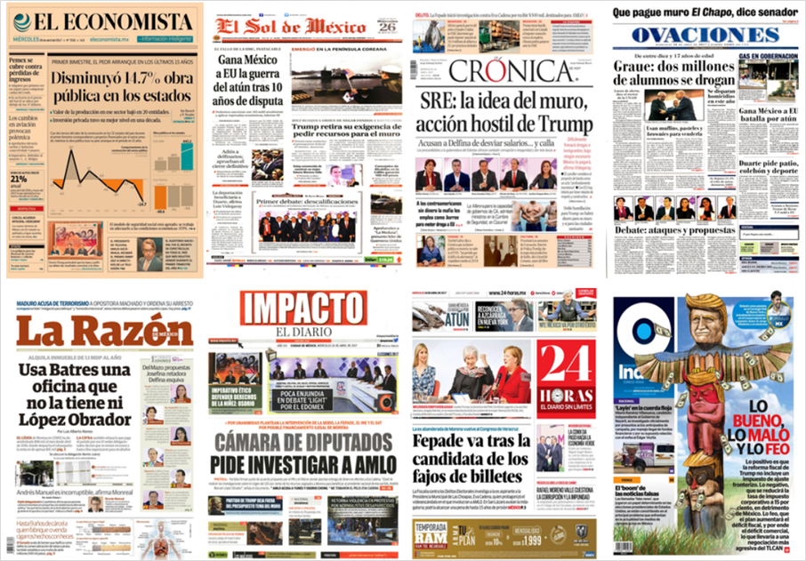 AMLO y Reynoso Femat en primeras planas del miércoles - portadas-26-abril1