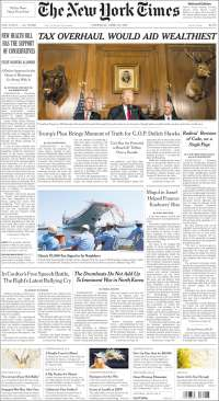 Trump y TLC en primeras planas del jueves - portadas-27-abril-nyt
