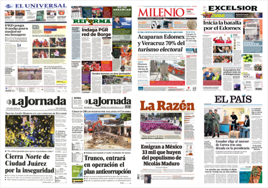 Estado de México y Trump en primeras planas del lunes