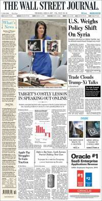 Muro fronterizo, Carstens y Trump en primeras planas - portadas-6-abril-twsj