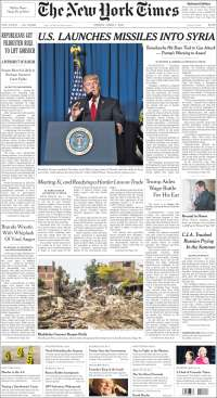 Videgaray, Siria y Trump en primeras planas - portadas-7-abril-nyt